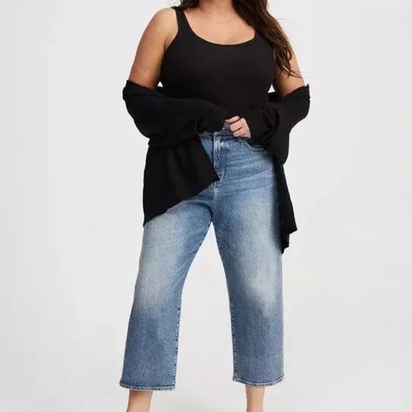 NWT TORRID plus high rise straight ankle crop jeans in Americano (sz20) - Picture 7 of 11